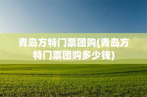 青岛方特门票团购(青岛方特门票团购多少钱)