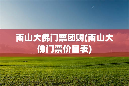 南山大佛门票团购(南山大佛门票价目表)