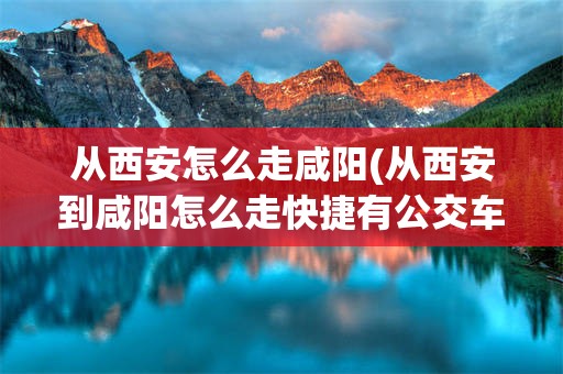 从西安怎么走咸阳(从西安到咸阳怎么走快捷有公交车吗)