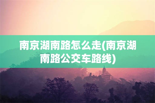南京湖南路怎么走(南京湖南路公交车路线)