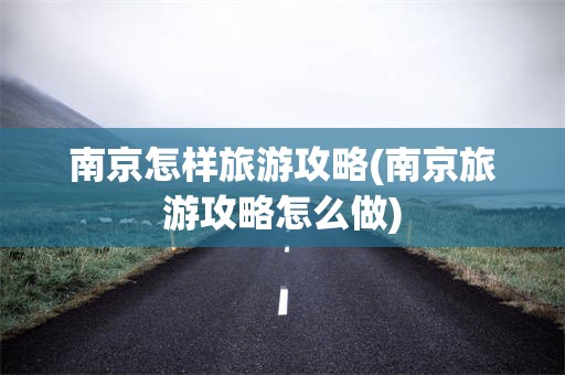 南京怎样旅游攻略(南京旅游攻略怎么做)