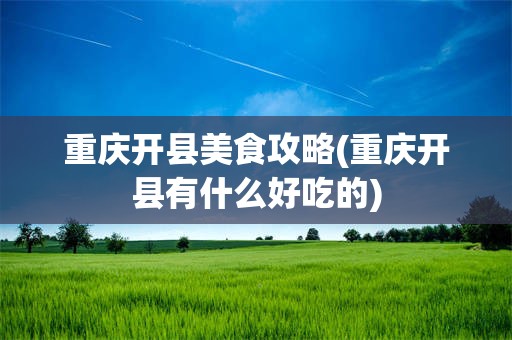 重庆开县美食攻略(重庆开县有什么好吃的)
