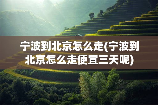 宁波到北京怎么走(宁波到北京怎么走便宜三天呢)