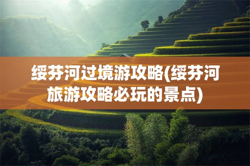 绥芬河过境游攻略(绥芬河旅游攻略必玩的景点)