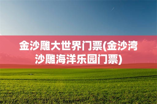 金沙雕大世界门票(金沙湾沙雕海洋乐园门票)