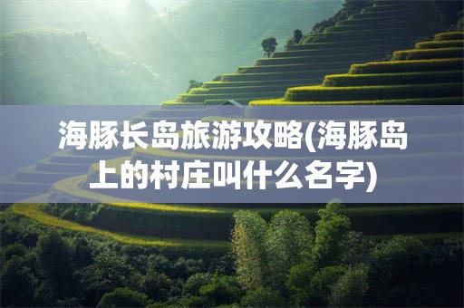 海豚长岛旅游攻略(海豚岛上的村庄叫什么名字)