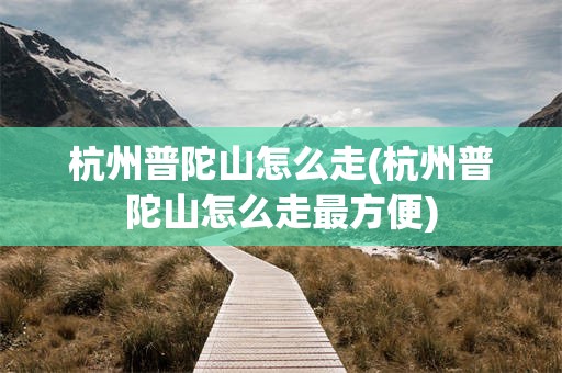 杭州普陀山怎么走(杭州普陀山怎么走最方便)