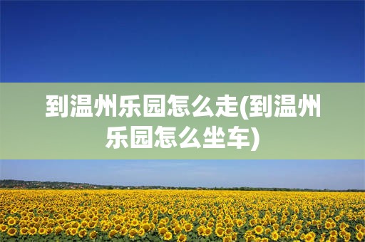 到温州乐园怎么走(到温州乐园怎么坐车)