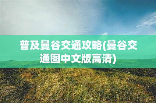 普及曼谷交通攻略(曼谷交通图中文版高清)