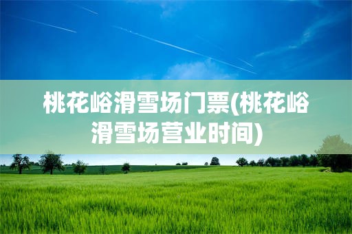 桃花峪滑雪场门票(桃花峪滑雪场营业时间)