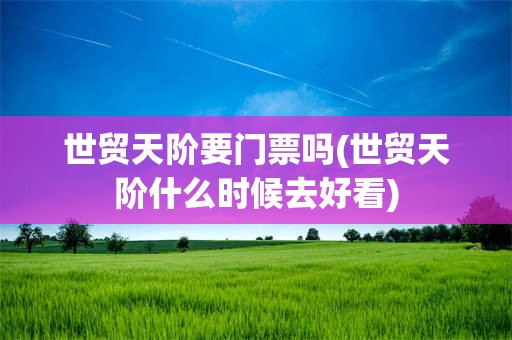 世贸天阶要门票吗(世贸天阶什么时候去好看)