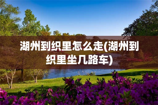 湖州到织里怎么走(湖州到织里坐几路车)