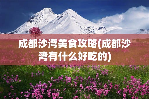成都沙湾美食攻略(成都沙湾有什么好吃的)