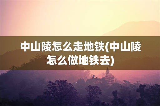 中山陵怎么走地铁(中山陵怎么做地铁去)