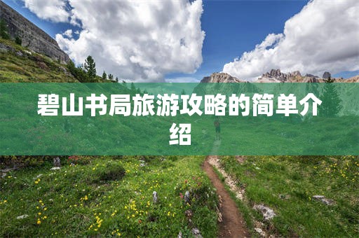 碧山书局旅游攻略的简单介绍
