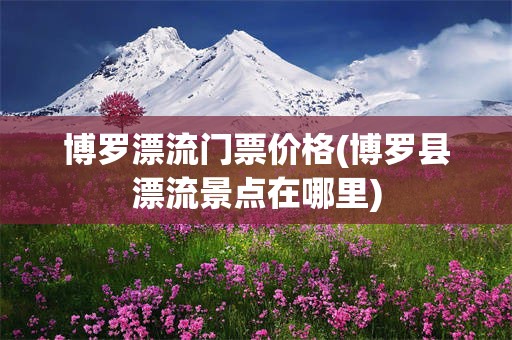 博罗漂流门票价格(博罗县漂流景点在哪里)
