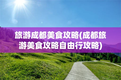 旅游成都美食攻略(成都旅游美食攻略自由行攻略)