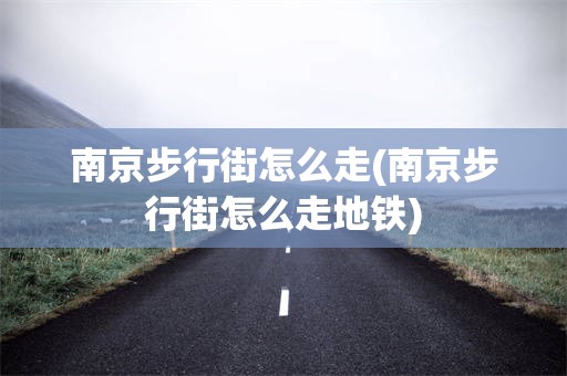 南京步行街怎么走(南京步行街怎么走地铁)