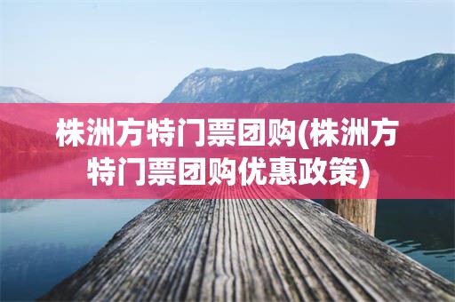株洲方特门票团购(株洲方特门票团购优惠政策)