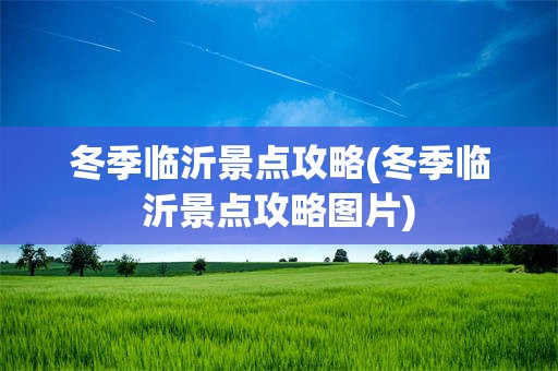 冬季临沂景点攻略(冬季临沂景点攻略图片)