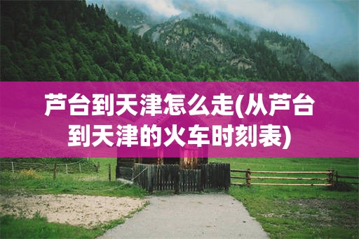 芦台到天津怎么走(从芦台到天津的火车时刻表)