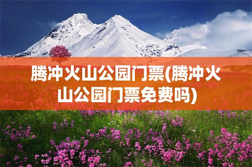 腾冲火山公园门票(腾冲火山公园门票免费吗)
