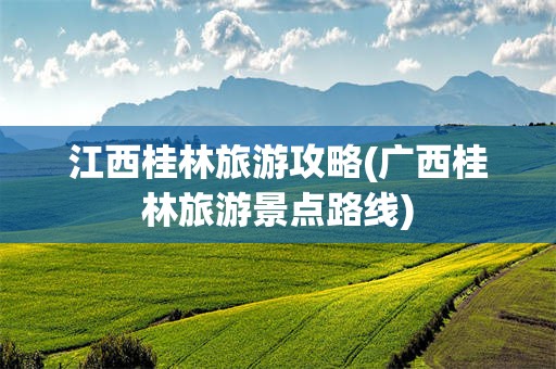江西桂林旅游攻略(广西桂林旅游景点路线)