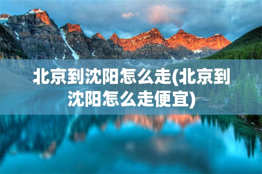 北京到沈阳怎么走(北京到沈阳怎么走便宜)