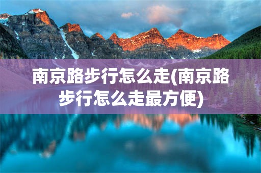 南京路步行怎么走(南京路步行怎么走最方便)