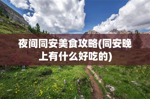 夜间同安美食攻略(同安晚上有什么好吃的)