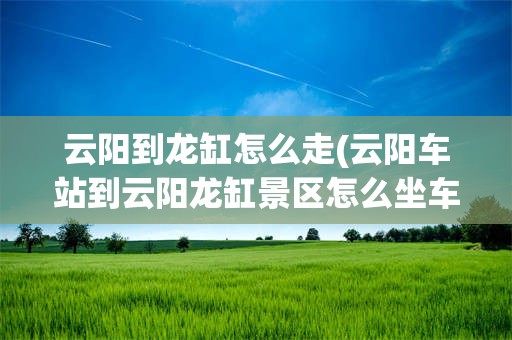 云阳到龙缸怎么走(云阳车站到云阳龙缸景区怎么坐车)