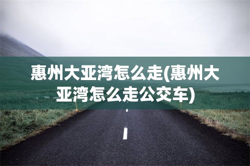 惠州大亚湾怎么走(惠州大亚湾怎么走公交车)