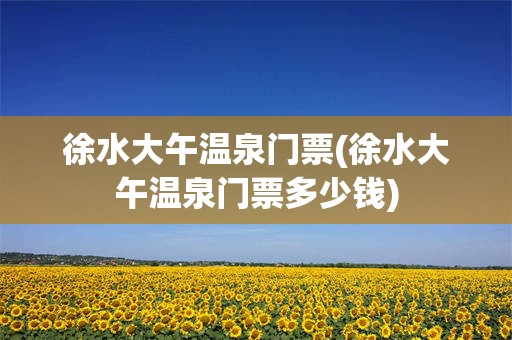 徐水大午温泉门票(徐水大午温泉门票多少钱)