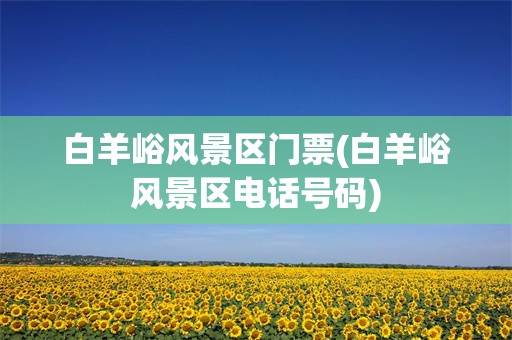 白羊峪风景区门票(白羊峪风景区电话号码)