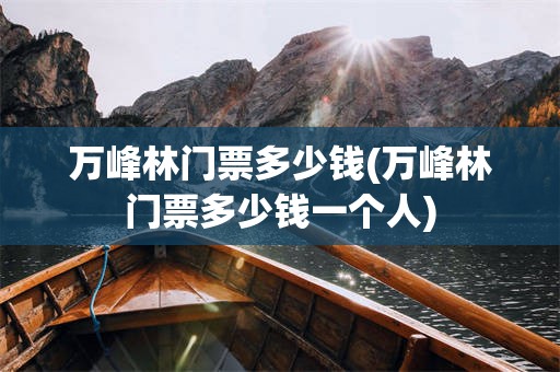 万峰林门票多少钱(万峰林门票多少钱一个人)