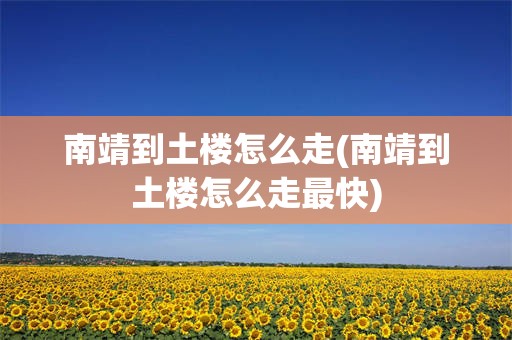 南靖到土楼怎么走(南靖到土楼怎么走最快)
