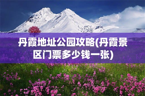 丹霞地址公园攻略(丹霞景区门票多少钱一张)