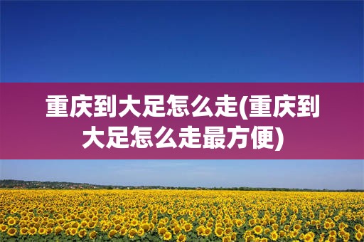 重庆到大足怎么走(重庆到大足怎么走最方便)
