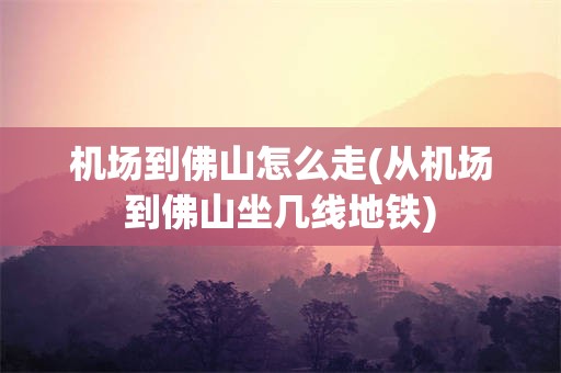 机场到佛山怎么走(从机场到佛山坐几线地铁)