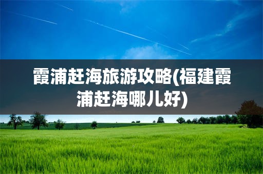 霞浦赶海旅游攻略(福建霞浦赶海哪儿好)