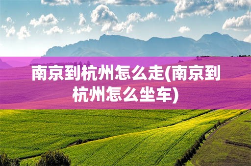 南京到杭州怎么走(南京到杭州怎么坐车)