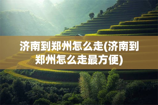 济南到郑州怎么走(济南到郑州怎么走最方便)