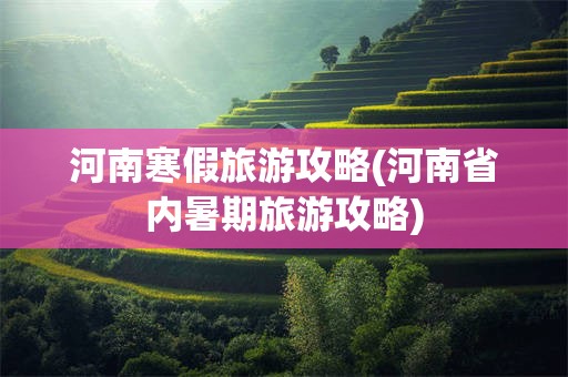 河南寒假旅游攻略(河南省内暑期旅游攻略)
