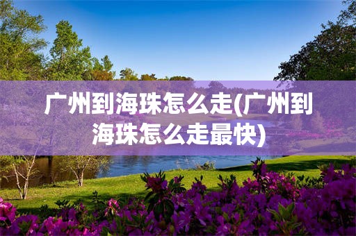 广州到海珠怎么走(广州到海珠怎么走最快)