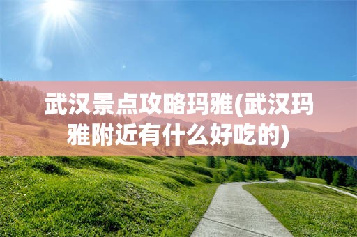 武汉景点攻略玛雅(武汉玛雅附近有什么好吃的)
