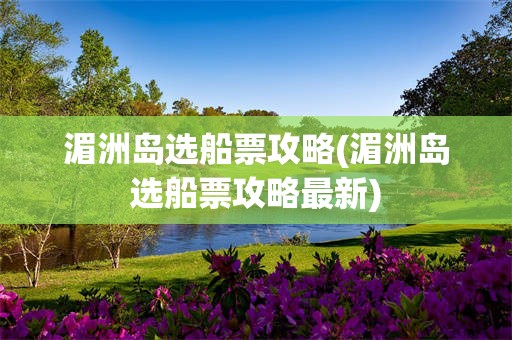 湄洲岛选船票攻略(湄洲岛选船票攻略最新)