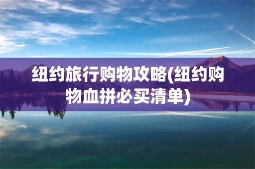 纽约旅行购物攻略(纽约购物血拼必买清单)