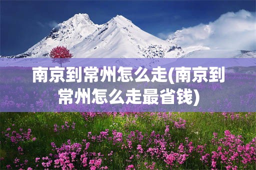 南京到常州怎么走(南京到常州怎么走最省钱)