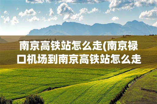 南京高铁站怎么走(南京禄口机场到南京高铁站怎么走)