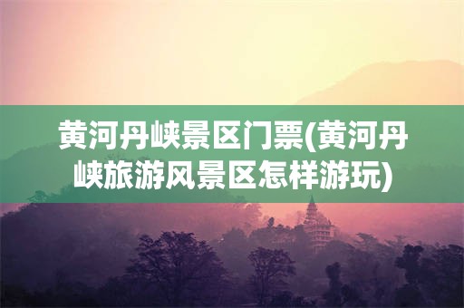 黄河丹峡景区门票(黄河丹峡旅游风景区怎样游玩)